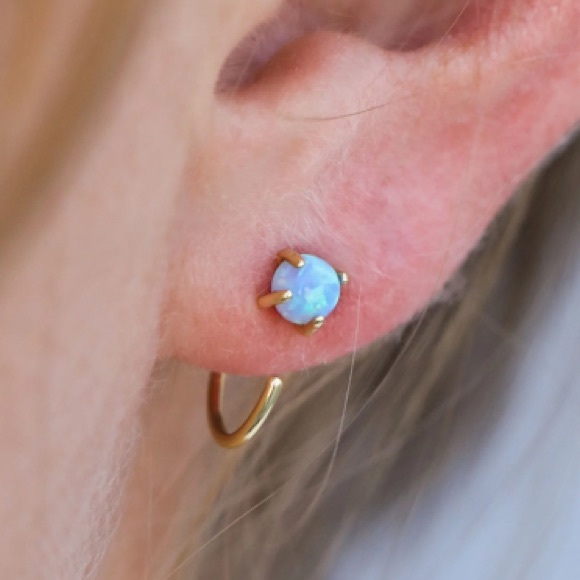 🎊HP🎉 JaxKelly Opal Earrings 18k gold/sterling silver NIB - Picture 2 of 11